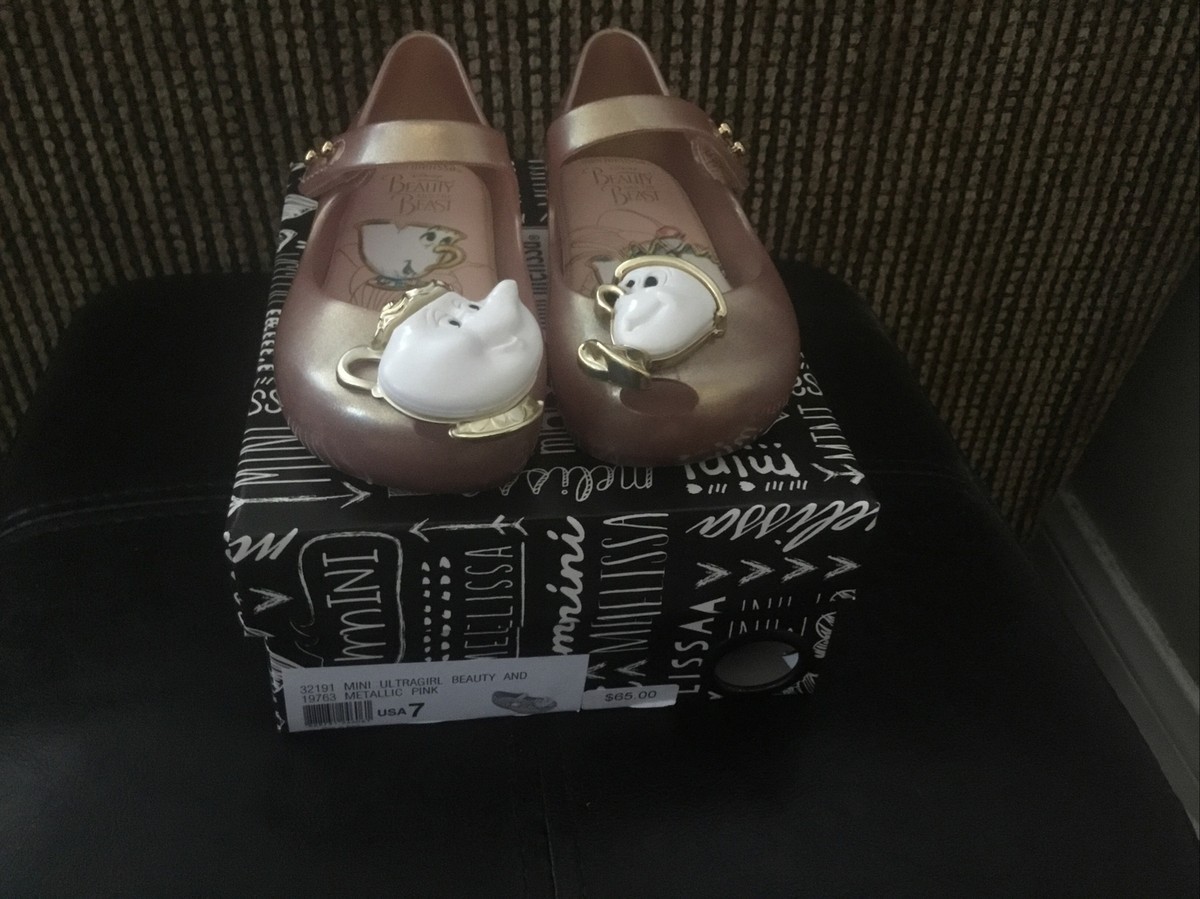 Mini Melissa Ultragirl Beauty And The Beast Metallic Pink -toddler