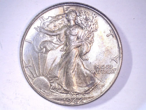 1942, US Walking Liberty Half , Uncirculated, .36169 oz slv   (US-7373)