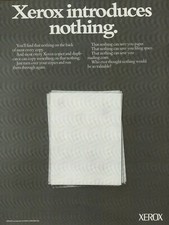 1974 Xerox Introduces Nothing Print on Back Side Paper Copy Vintage Print Ad