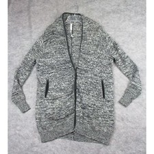 Lululemon Cardi All Day Oversized Cardigan Women XS Small Gray Black Merino Wool