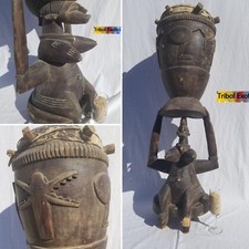 AGED PRIME Senufo Senoufo Drum Figure Sculpture Statue Mask Fine African Art
