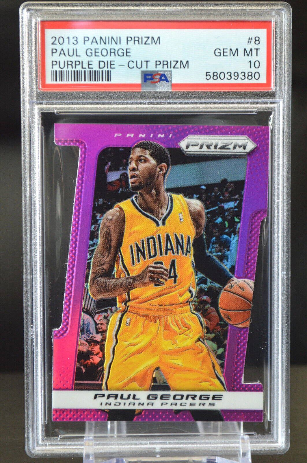 2013-14 Paul George Panini Prizm Purple Die-Cut Prizm 30/49 PSA 10 Gem Mint #8