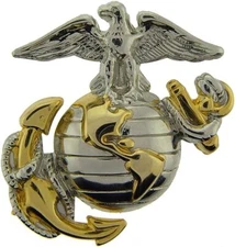 US Marine Corps Emblem USMC Eagle Globe Genuine Lapel Hat Pin Badge 1-1/8"