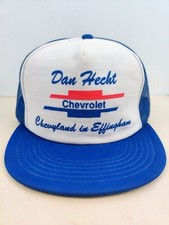 Vintage USA MADE Chevy Chevrolet Puffy Print Trucker Hat Snapback Cap