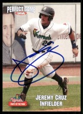 2011 Cedar Rapids Kernels JEREMY CRUZ Signed Card autograph AUTO ANGELS