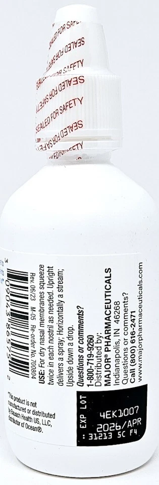 Major Deep Sea Premium Saline 1,5 Oz (44ml) -Data de validade 04-2026-6 pacote - Imagem 3 de 3