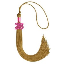 Endea Graduation Antique Gold Graduation Tassel With Pink Bling Charm 2024