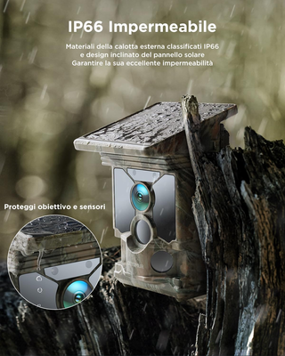 Fototrappola Solare CEYOMUR 4K 46MP - WiFi, Visione Notturna, Impermeabile IP66 Per Wildlife - Foto 8