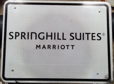 ADVERTISING RETIRED HWY EXIT SIGN 18X24 MAN CAVE SPRINGHILL SUITES MARRIOTT 9X