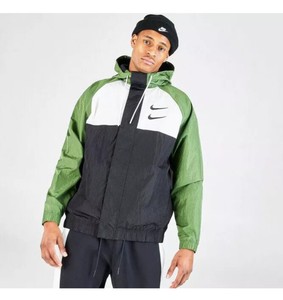 nike swoosh woven hooded jacket