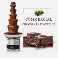 110V Digital Display 6-tiers Chocolate Fountain Fondue Machine Stainless Steel