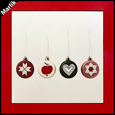 Pack of 4 IKEA Vinterfint Christmas Tree Ornaments Decoration, 2 1/4''/Round, NEW