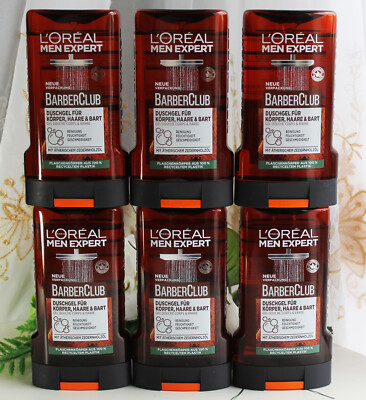 6x250ml Loreal Men Expert Bade / Duschgel Barber Club Zedernholzöl L'Oreal