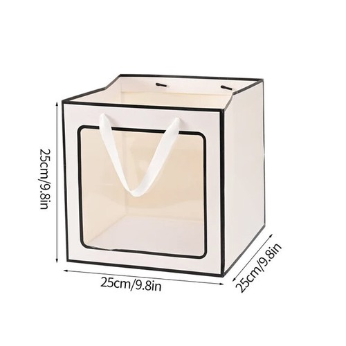 20x Flower Doll Gift Bag Clear Window Packaging Bags Square Box Cake Baking Tote - Picture 23 of 36