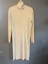Express Women Ribbed Turtleneck Midi Sweater Dress Sandshell  Size X-Large NWOT