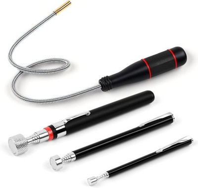 4 Stück Magnetisches Pickup Werkzeug, Tragbares Teleskop Magnet Pick Up Werkzeug 