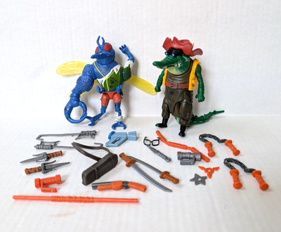 TMNT Mutant Mayhem Leatherhead & Superfly Figures w/ Weapons & Accessories