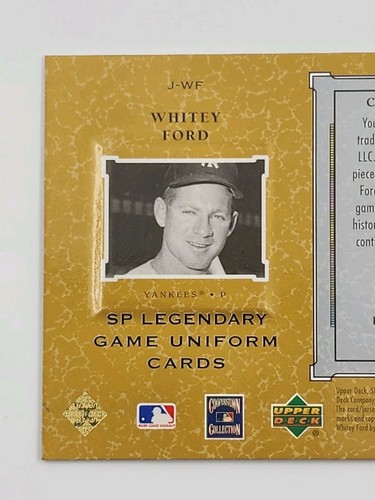 2001 SP Legendary Cuts Game Jersey JWF Whitey Ford Uniform Jersey - Picture 15 of 18