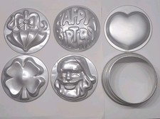 Juego de sartenes para pasteles Wilton vintage 1974 hechas en Corea 5 moldes excelente estado