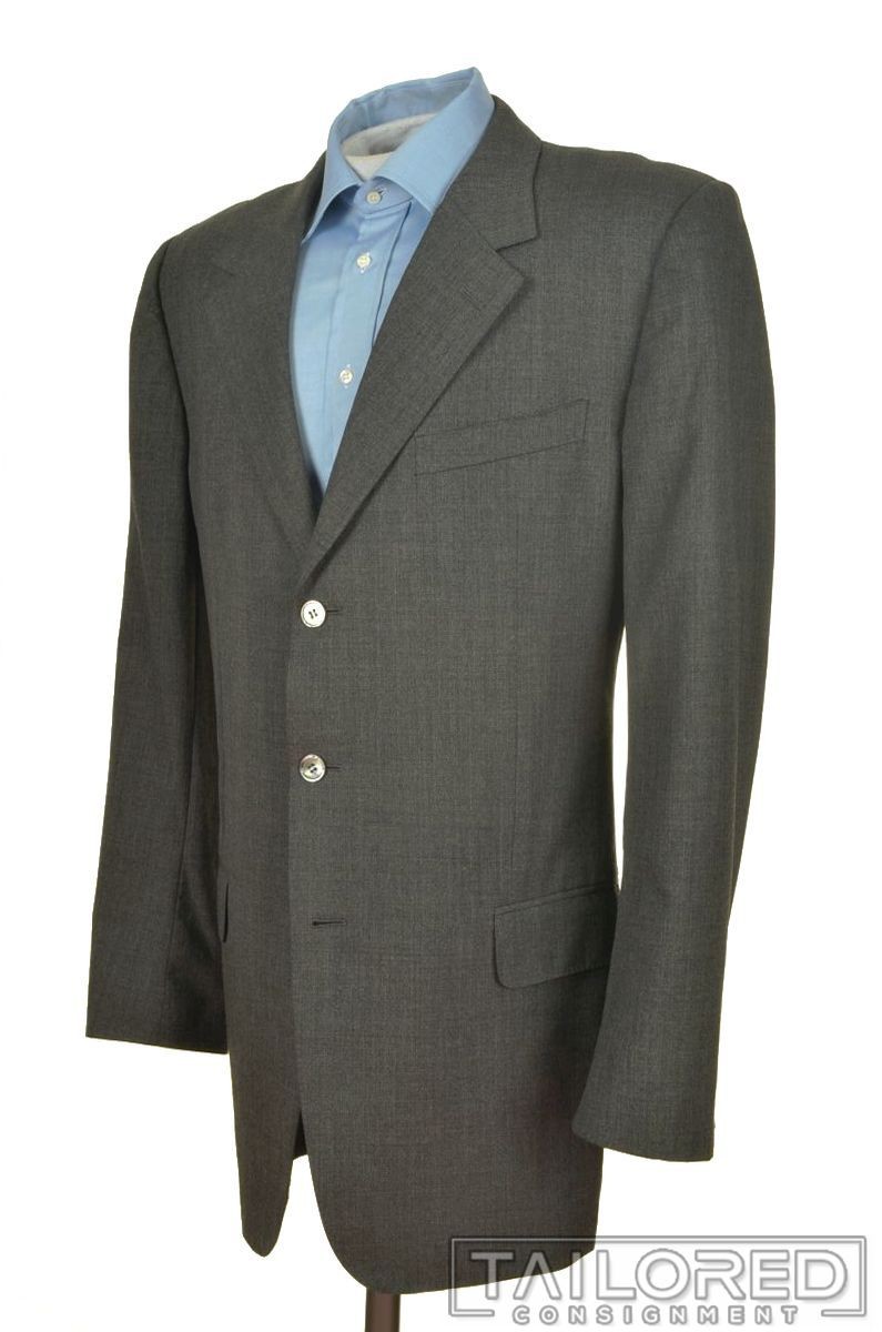 Giacca cappotto sportivo blazer grigio 100% lana YVES SAINT LAURENT EU 56 US 44 L