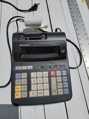 Sharp 12-Digit 2 Color Printing Calculator Adding Machine EL-1192BL