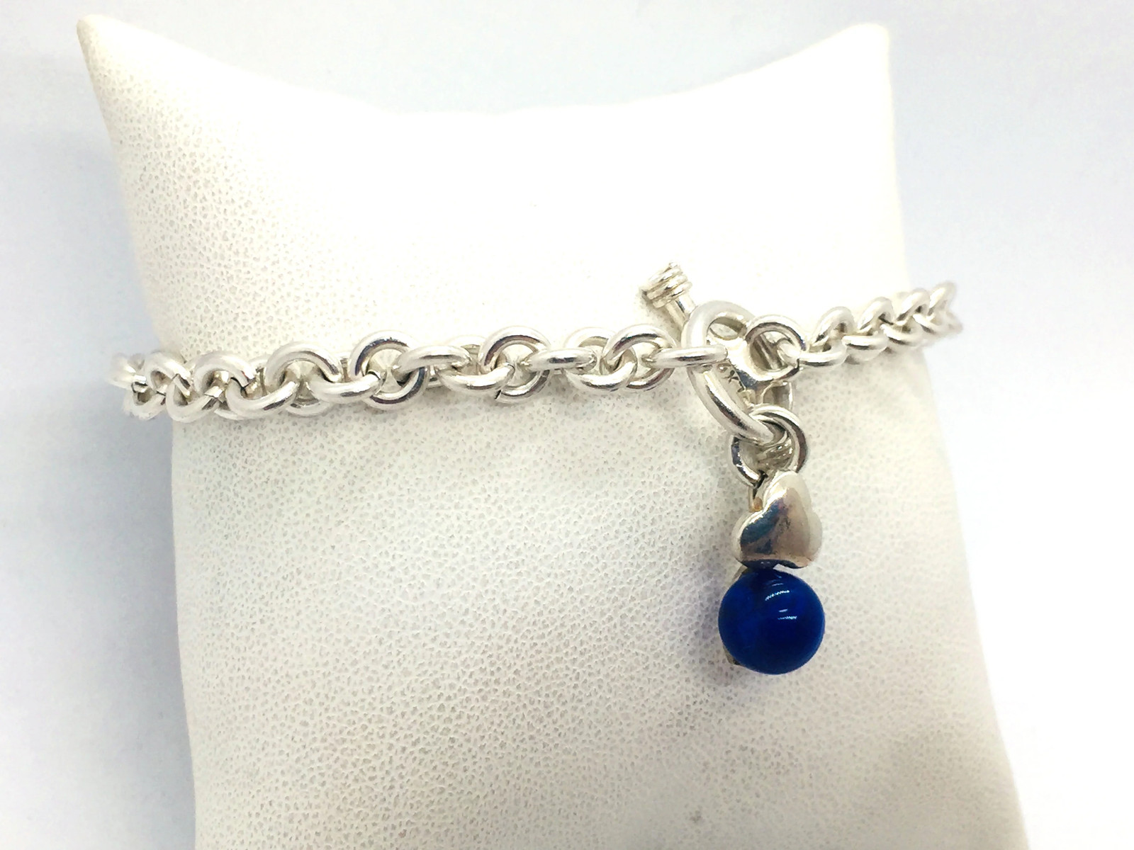 Solid Sterling Silver Open Link Bracelet with Tog… - image 6