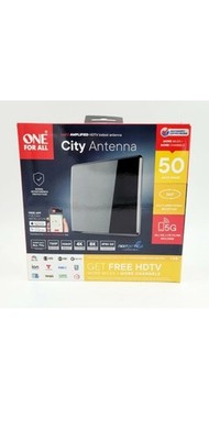 One For All 14432 HDTV Antenna Amplified Indoor Flat TV Antenna, 50 mile range 