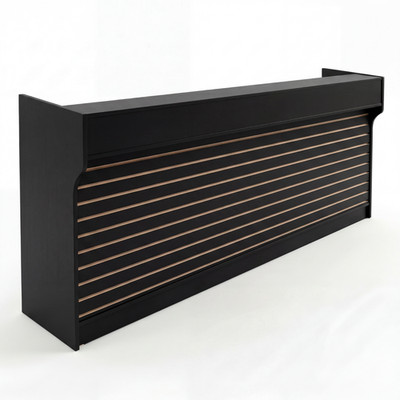 70'' Commercial Ledgetop Checkout Counter Slatwall Front Black Locking Drawer
