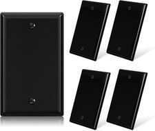 Hide Unused Switch 1 Gang Blank Wall Plate Cover 5 Pack Glossy Black Ul Listed