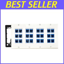 24 Port Ethernet Wall Plate - Cat 6, RJ45 Keystone Jacks=