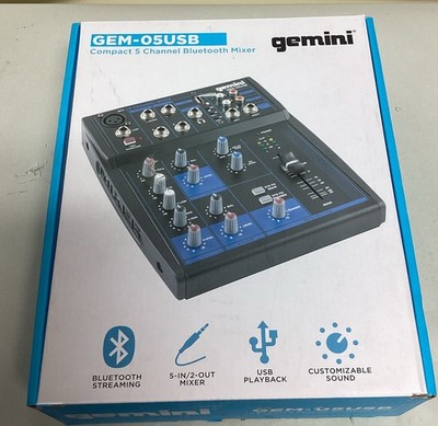 Gemini GEM-05USB 5 Channel USB mixer with Bluetooth- Free S&H
