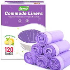 Commode Liners 120pcs Strong Portable Toilet Bags Leak Proof Lemon Scented To...