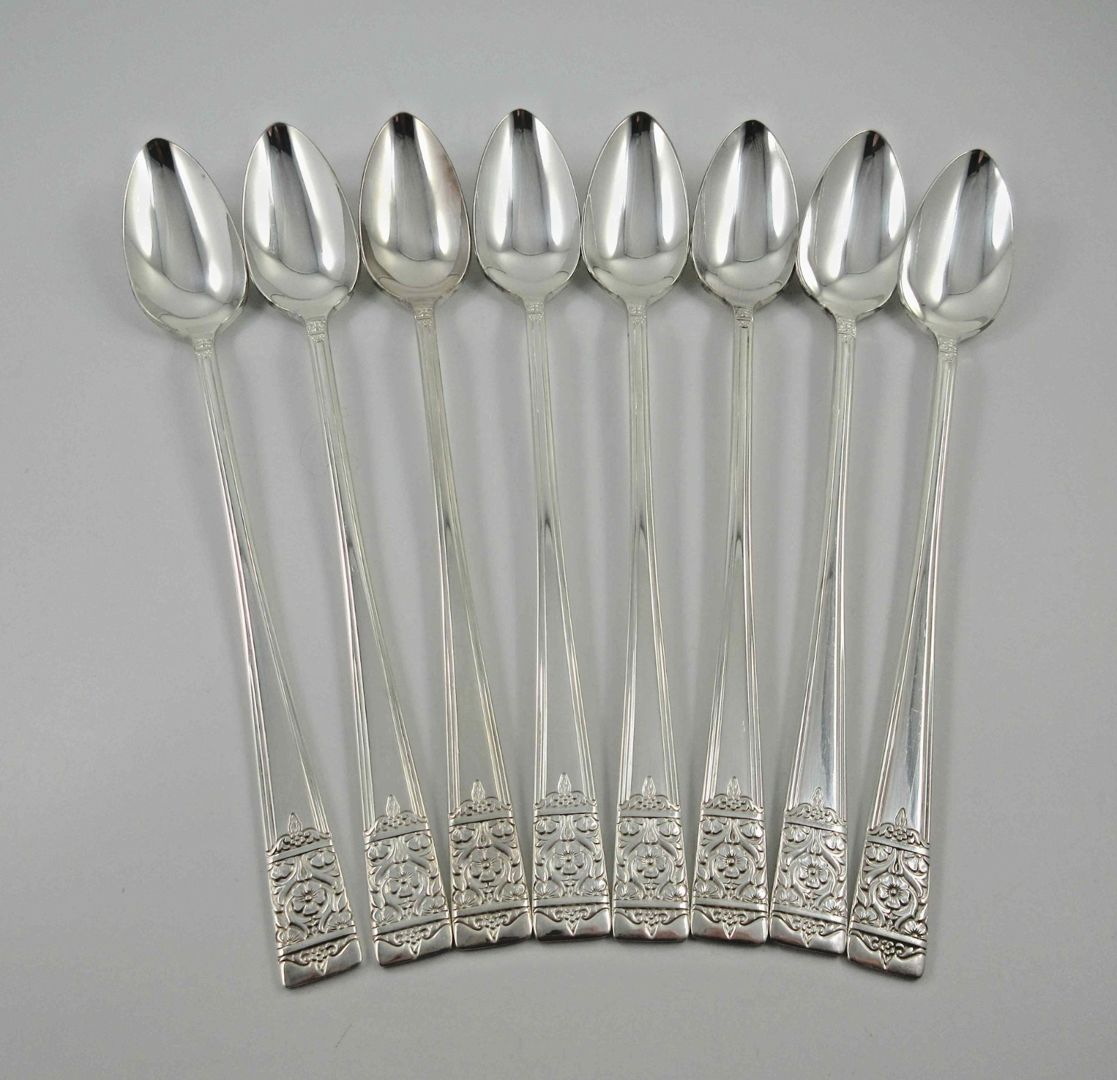 National Silver Co INAUGURATION 8 Iced Tea Spoons Silverplate Flatware