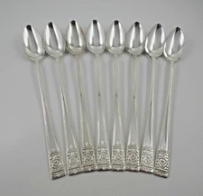 National Silver Co INAUGURATION 8 Iced Tea Spoons Silverplate Flatware