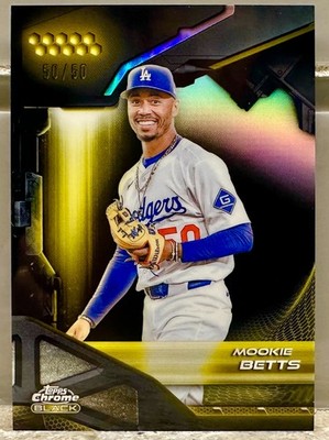 JERSEY # MATCH! 2026 Topps Chrome Black Mookie Betts True Gold 50/50! DODGERS!