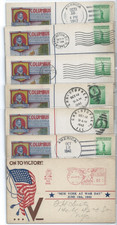 (7) US WWII  DIETZ postcards L.W. Staehle COLUMBUS AMERICA 1942 NY AT WAR DAY