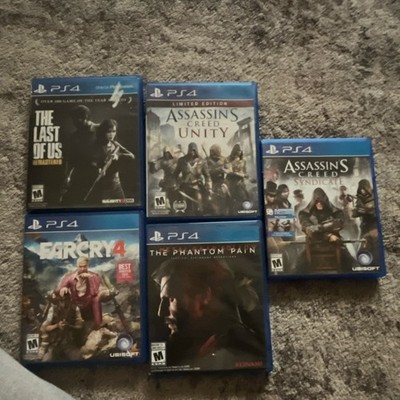 PS4 Game Lot: Last of Us Remastered, AC Unity Ltd Ed, Syndicate, Far Cry 4, MGS 