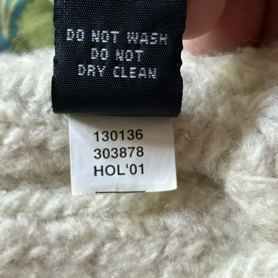 Bufanda tejida con cable marfil lana y mohair Gap 2001 vintage OSFA OG Preppy Foto 4 de 4