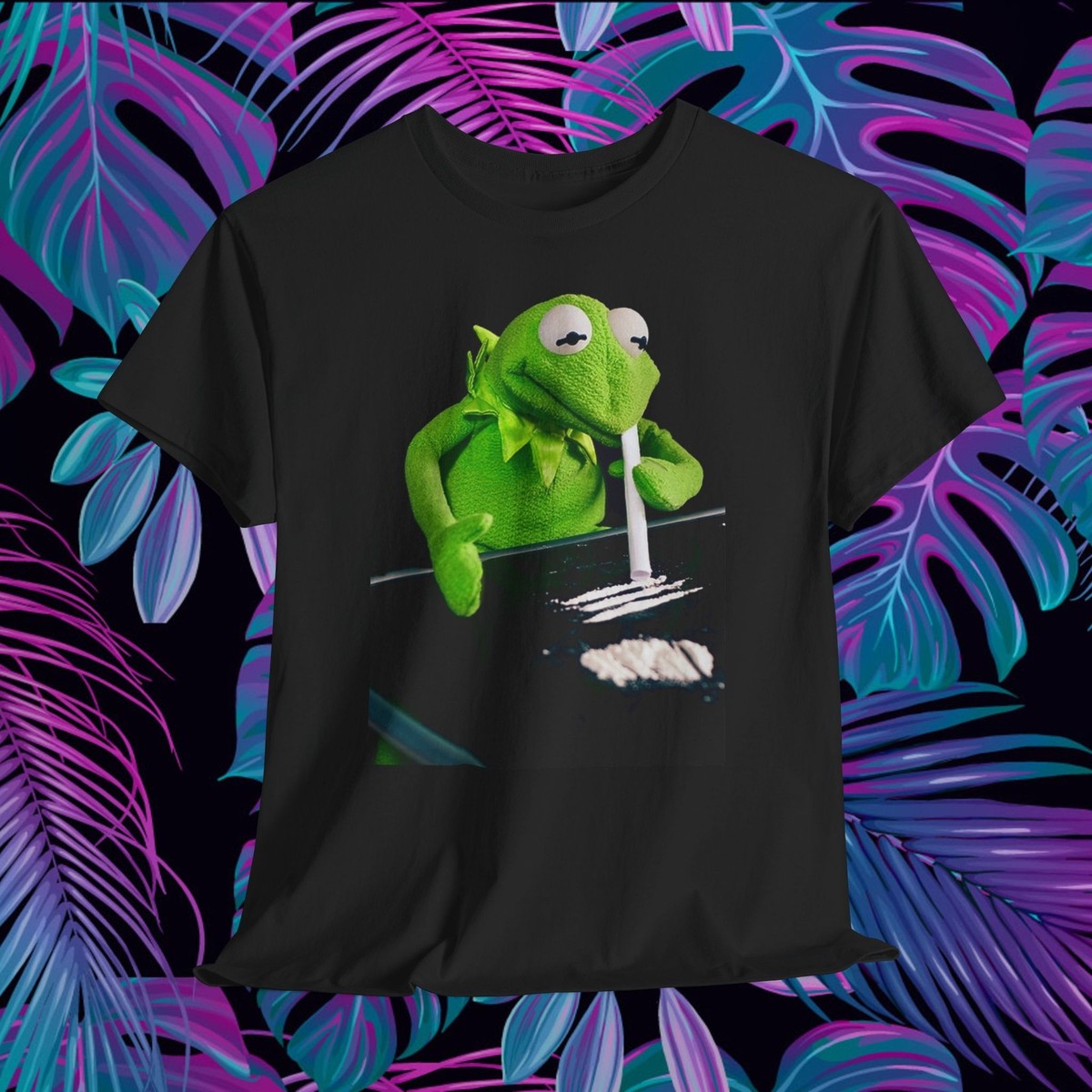 Kermit the Frog smoking lines funny shirt novelty dark humor