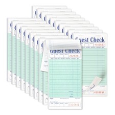 FMP Brands Guest Check Books for Servers, Server Note Pads, 10 Pack Green