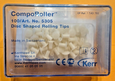 KERR CompoRoller DISC SHAPED 5305 Rolling Tips 100pk. Made in Switzerland
