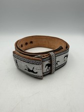 Western Leather Belt Size 38 Cowboy Rodeo Horse Pattern Vintage
