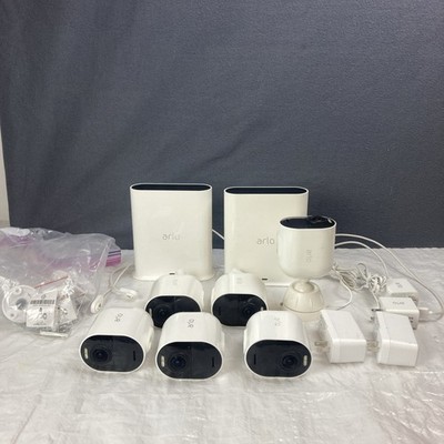 Arlo Security Camera System Lot 5 Cameras + 2 Base Stations + Accessories Tested