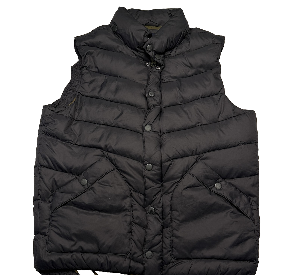★OLD GAP★down vest★size S Vintage Gap Vest Mens Medium Black Down Puffer Hooded Full Zip