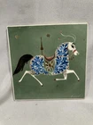 Vintage Persian Horse Ceramic Wall Art Tile / Hardy