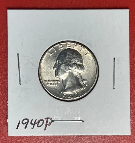 1940 P Silver Washington Quarter, Choice to Gem Uncirculated.