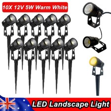 10X 12V 5W LED Spotlights Landscape Outdoor Waterproof  Garden Lights Floodlight