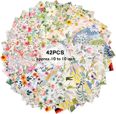 42-10'' Precut Fabric Quilt Squares Layer Cake Bundles for Quilting Printed Flora