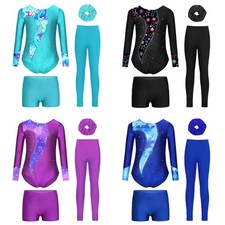 Girls Leotard Competitions Unitard Gymnastics Ballet Skating Bodysuit Show Yoga
