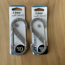 Nite Ize S-Biner Stainless Steel Dual Carabiner 3 - Stainless 2-Packs - New